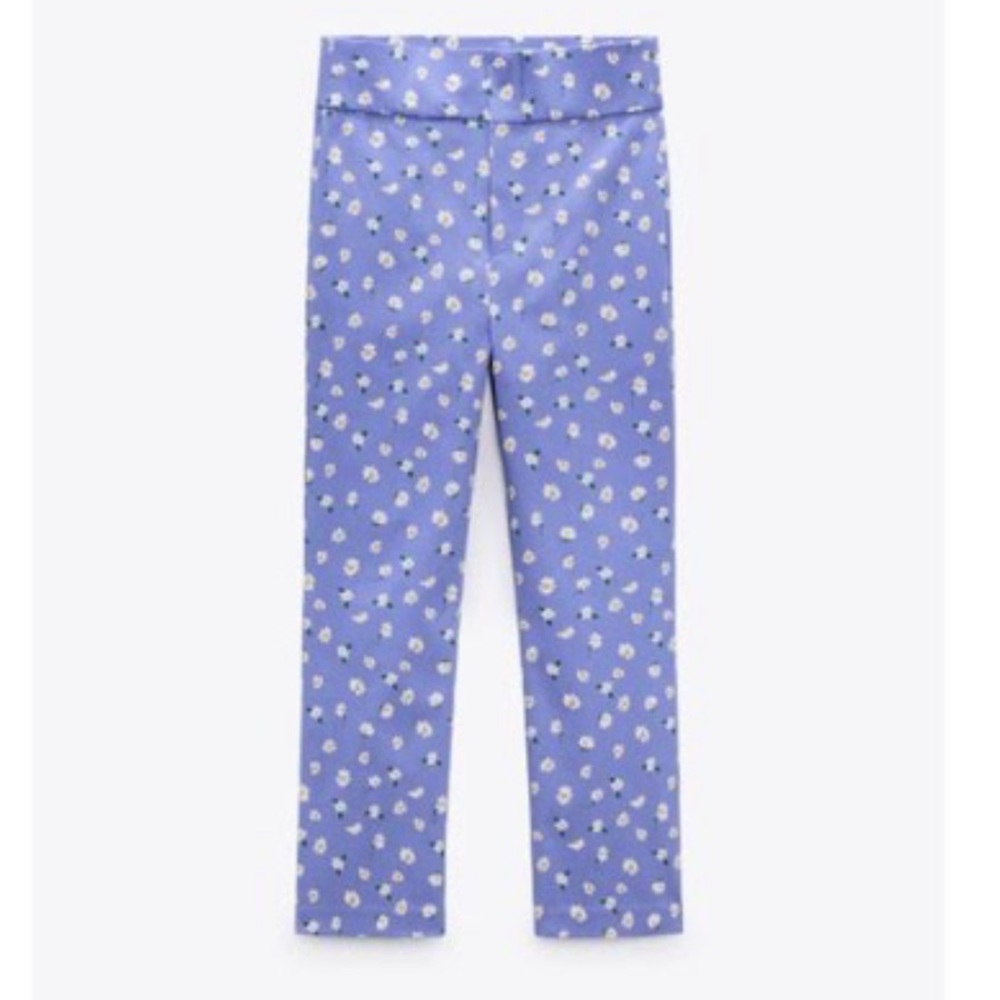 Final Sale 🔥 No More Low Offers Zara Blue Cornflower Cropped Daisy Flower Print